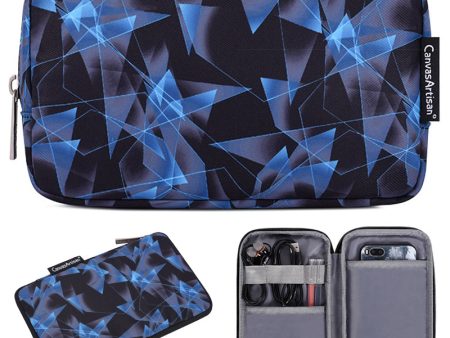 CANVASARTISAN H11-S21 Diamond Pattern Printed Electronics Digital Accessories Polyester Storage Bag Pouch for USB Data Cable Headphone Charger For Cheap