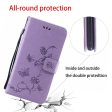 Imprint Butterfly Flowers Leather Wallet Phone Cover for iPhone 12 Pro 6.1 inch Supply