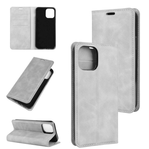 Silky Touch Leather Shell Wallet Stand Case for iPhone 12 Hot on Sale