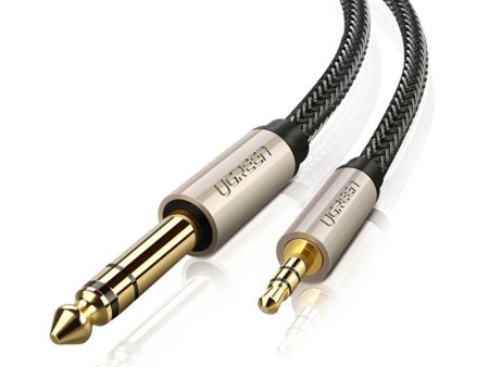 UGREEN 40802 1-Meter 3.5mm 1 8  TRS to 6.35mm 1 4  TS Nylon Braided Audio Adapter Cord for Cellphones Amplifiers Home Theater Online