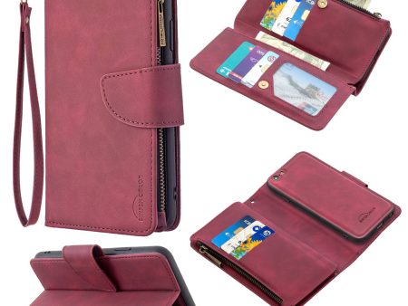 BF02 Silky Touch Feeling Wallet Leather Stand Phone Case with Zipper Pocket for iPhone 6 6s 4.7-inch Supply