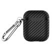 Carbon Fiber Texture TPU Protective Case for AirPods with Charging Case (2016) with Carabiner Hot on Sale