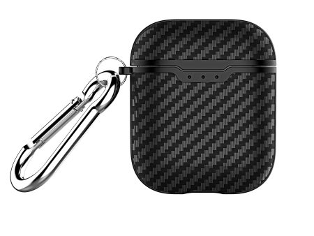 Carbon Fiber Texture TPU Protective Case for AirPods with Charging Case (2016) with Carabiner Hot on Sale