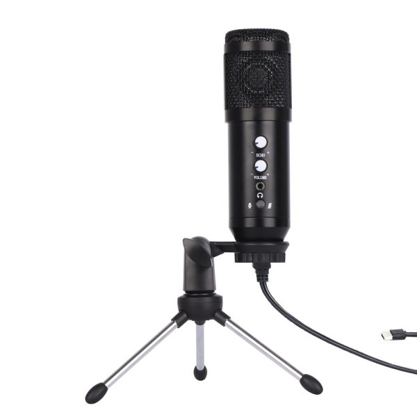 E102 192K Tripod USB Wired Condenser Microphone Professional Desktop Cardioid Mic for Recording Singing Teaching Gaming Live Broadcast Discount