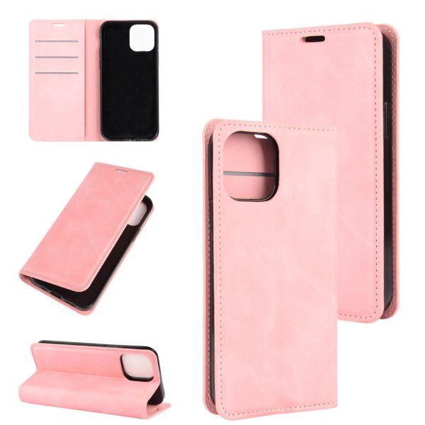 Silky Touch Leather Shell Wallet Stand Case for iPhone 12 Hot on Sale