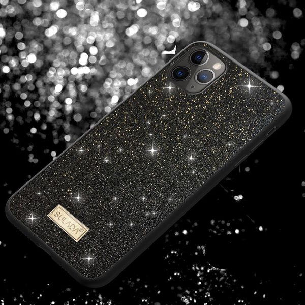 SULADA Dazzling Glittery Surface Leather Coated TPU Back Shell for iPhone 11 Pro Max 6.5 inch Discount