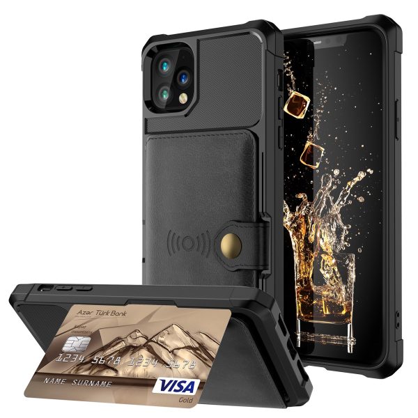 Leather Coated TPU Case with Wallet Kickstand Built-in Magnetic Sheet for iPhone 11 Pro Max 6.5 inch Hot on Sale