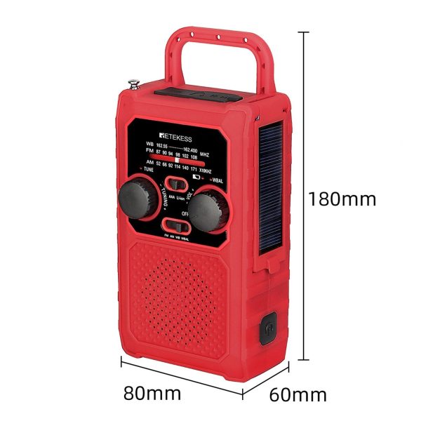 RETEKESS TR201 Emergency FM AM WB WBAL Radio Hand Crank Radio 5000mAh Portable Weather Solar Radios with  LED Flashlight SOS Alarm Online