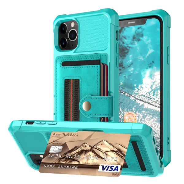 TPU+PU Leather Phone Case with Card Slot and Elastic Finger Ring Strap for iPhone 11 Pro Max 6.5-inch Fashion