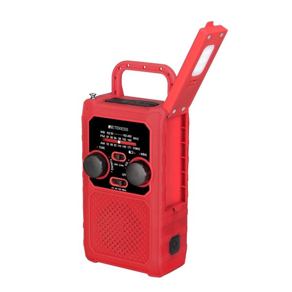 RETEKESS TR201 Emergency FM AM WB WBAL Radio Hand Crank Radio 5000mAh Portable Weather Solar Radios with  LED Flashlight SOS Alarm Online