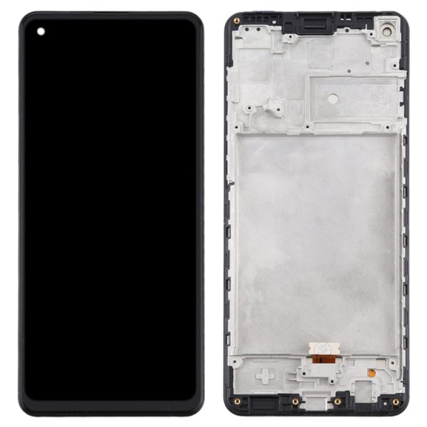 OEM LCD Screen and Digitizer Assembly + Frame Repair Part (Without Logo) for Samsung Galaxy A21s SM-A217 - Black Fashion