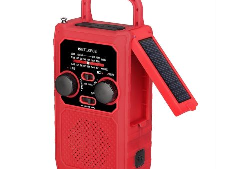 RETEKESS TR201 Emergency FM AM WB WBAL Radio Hand Crank Radio 5000mAh Portable Weather Solar Radios with  LED Flashlight SOS Alarm Online