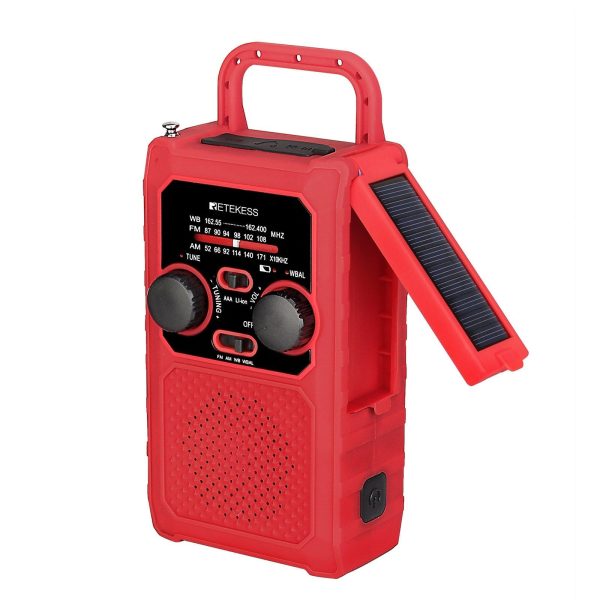 RETEKESS TR201 Emergency FM AM WB WBAL Radio Hand Crank Radio 5000mAh Portable Weather Solar Radios with  LED Flashlight SOS Alarm Online