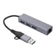 SL-006 USB 3.0 Hub with Ethernet Adapter Aluminum Alloy USB+Type C to RJ45 Gigabit Network LAN Port and 3 USB 3.0 Ports Splitter For Discount