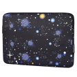 CANVASARTISAN H16-T0121 2Pcs Set 14-inch Notebook Carrying Bag with Small Bag Starry Sky Pattern Anti-collision PU Laptop Sleeve Discount