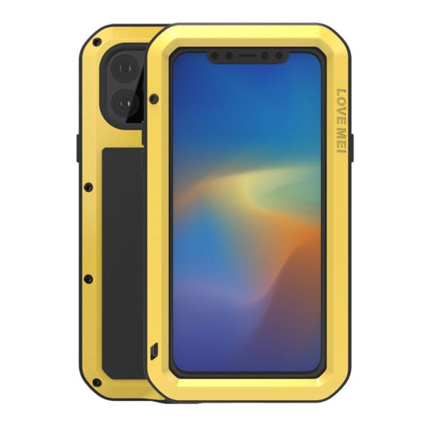 LOVE MEI Metal + Silicone + Tempered Glass Shockproof Dustproof Case for iPhone 11 Pro Max 6.5 inch Online now