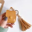 Wallet Design Tassels Decor Faux Leather Anti-Drop Bluetooth Earphone Protective Case Cover for AirPods with Wireless Charging Case (2019) AirPods with Charging Case (2019) For Sale