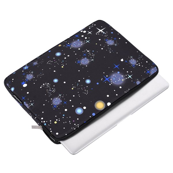 CANVASARTISAN H16-T0121 2Pcs Set 14-inch Notebook Carrying Bag with Small Bag Starry Sky Pattern Anti-collision PU Laptop Sleeve Discount