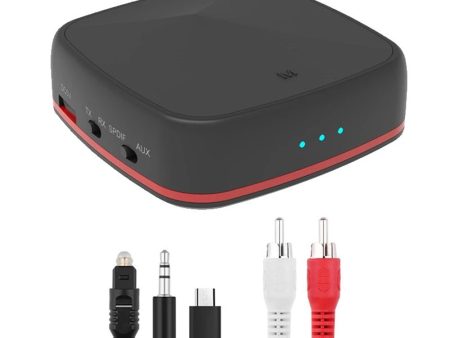 JRBC05 CSR8675 2 in 1 Bluetooth 5.0 Transmitter RCA Receiver AptX LL HD 3.5mm Aux SPDIF Wireless Adapter for TV Car Audio Receiver For Sale