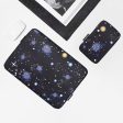 CANVASARTISAN H16-T0121 2Pcs Set 14-inch Notebook Carrying Bag with Small Bag Starry Sky Pattern Anti-collision PU Laptop Sleeve Discount