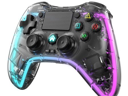 P05 Transparent Wireless Controller for Nintendo Switch, PS4 Game Consoles Portable Gamepad with RGB Lights Cordless Bluetooth Handle For Discount