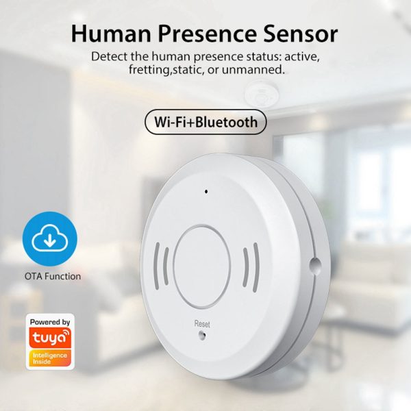 NEO NAS-PS01W Tuya Smart WiFi+Bluetooth Dual Mode Radar Human Presence Sensor APP Control Human Detection Sensor for Meeting Room Bedroom Cheap